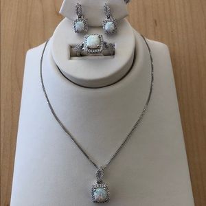 Necklace, ring and earrings set.